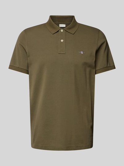 Gant Koszulka polo o kroju regular fit z wyhaftowanym logo model ‘SHIELD’ Oliwkowy 2