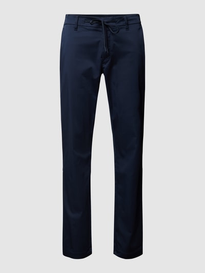 Bruun & Stengade Regular fit broek met tunnelkoord, model 'INGOLF' Donkerblauw - 2