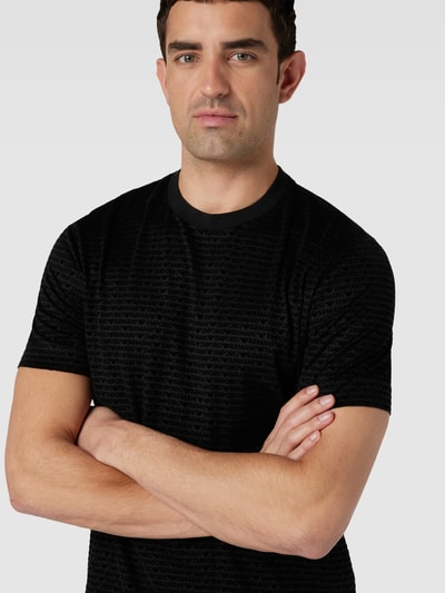 Emporio Armani T-Shirt mit Allover-Label-Motiv Black 3
