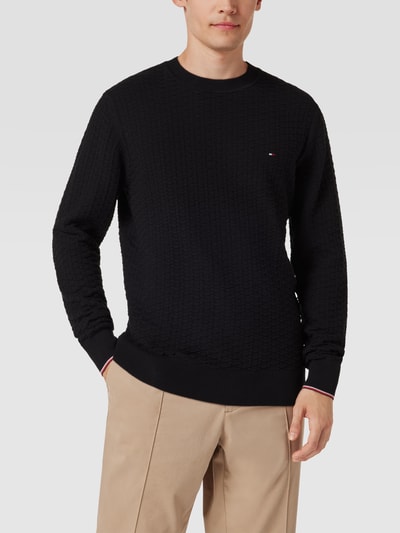 Tommy Hilfiger Strickpullover mit Strukturmuster Modell 'EXAGGERATED' Black 4