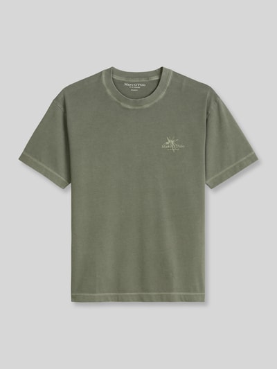Marc O'Polo t-shirt o kroju loose fit z czystej bawełny Khaki 2
