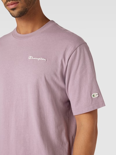 CHAMPION T-shirt z wyhaftowanym logo Brudnoróżowy 3