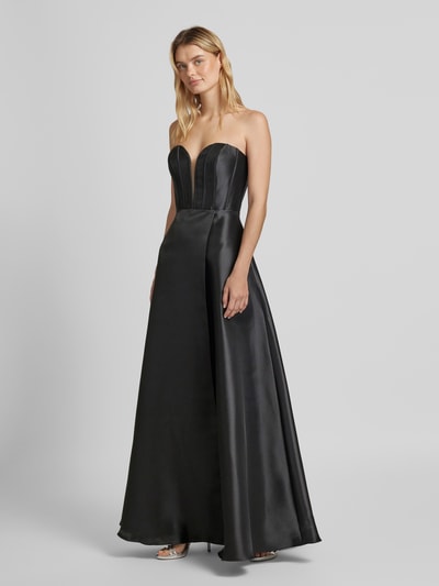 Luxuar Abendkleid in trägerlosem Design Black 1