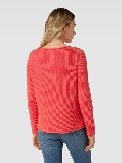 Christian Berg Woman Gebreide pullover in riblook Donkeroranje gemêleerd - 5