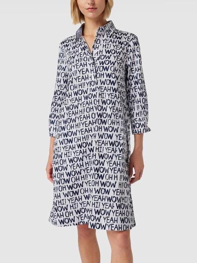 Christian Berg Woman Overhemdjurk all-over statementprint Donkerblauw - 4