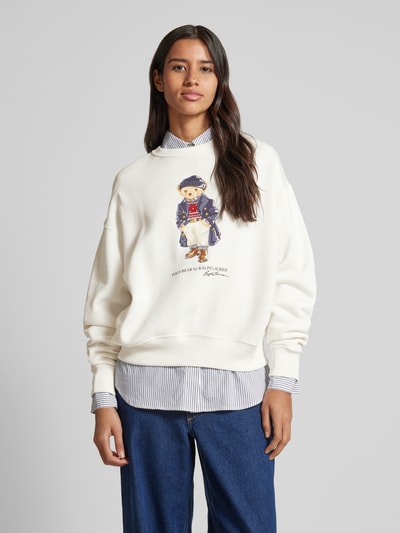 Polo Ralph Lauren Sweatshirt mit Motiv-Print Beige Melange 4