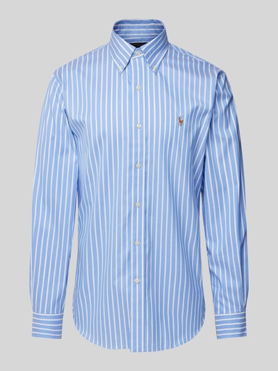 Polo Ralph Lauren Custom Fit Business-Hemd mit Button-Down-Kragen Bleu 2