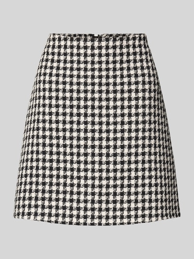 HUGO Uitlopende minirok met all-over motief, model 'ROMESA' Zwart - 2