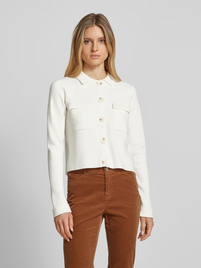 Christian Berg Woman Selection Cardigan met paspelzakken op de borst Ecru - 4