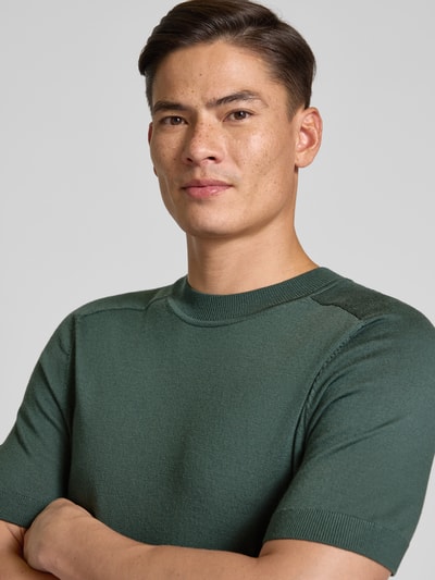 SELECTED HOMME Regular fit T-shirt van zuivere wol Donkergroen - 3