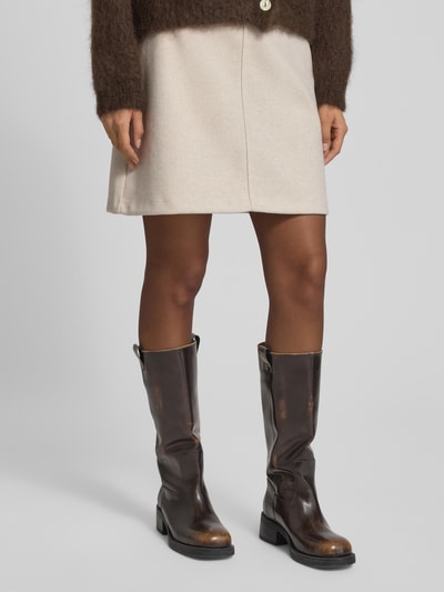 OPUS Knielange rok met deelnaad, model 'ROS Rylieh' Ecru - 4