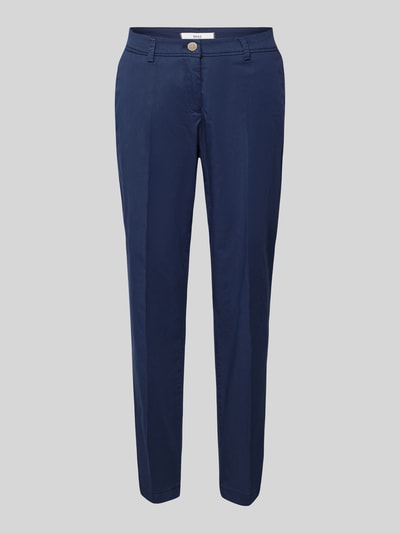 Brax Slim fit stoffen broek met persplooien, model 'STYLE.MARON' Marineblauw - 2