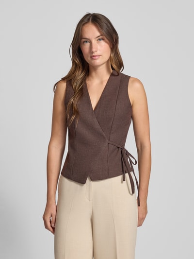 Neo Noir Weste mit V-Ausschnitt Modell 'Samara' Mittelgrau 4