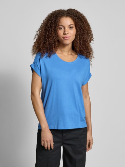 Only Regular fit T-shirt met viscose, model 'MOSTER' Koningsblauw - 4