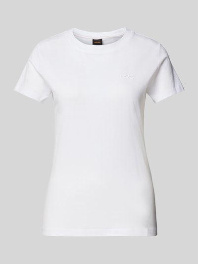 BOSS Orange T-Shirt mit Label-Stitching Modell 'Esogo' Weiss 2