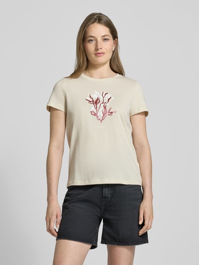 Tom Tailor T-shirt o kroju regular fit z czystej bawełny Beżowy 4