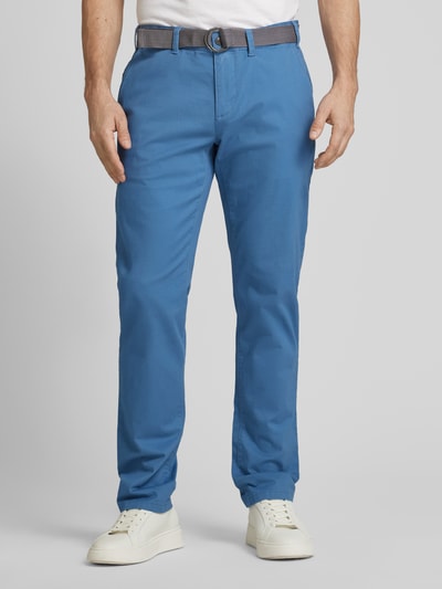 MCNEAL Slim Fit Chino mit Gürtel Ocean Melange 4