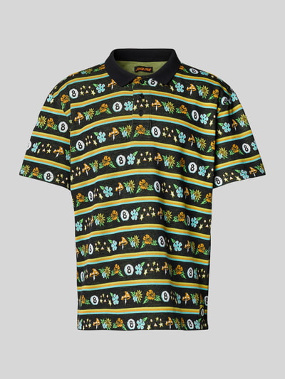 SANTA CRUZ Poloshirt mit kurzer Knopfleiste und Label-Detail Black 2