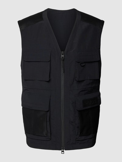 HUGO Gilet met labelpatch, model 'Bael' Zwart - 2