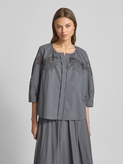 Luisa Cerano Relaxed Fit Bluse mit 3/4-Arm Graphit 4