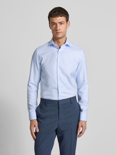 SEIDENSTICKER Koszula biznesowa o kroju slim fit z kołnierzykiem typu kent Błękitny 4