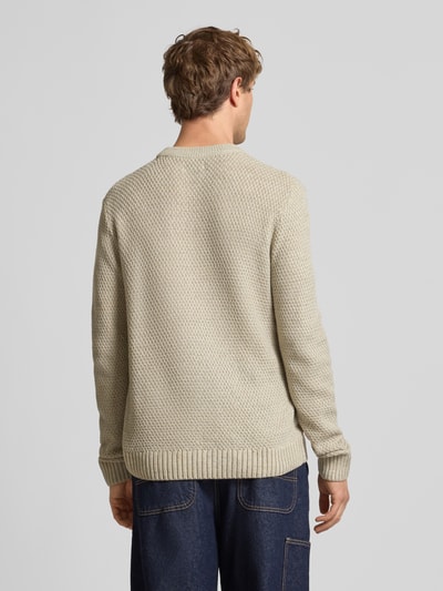 Jack & Jones Strickpullover mit gerippten Abschlüssen Modell 'PAUL' Offwhite Melange 5