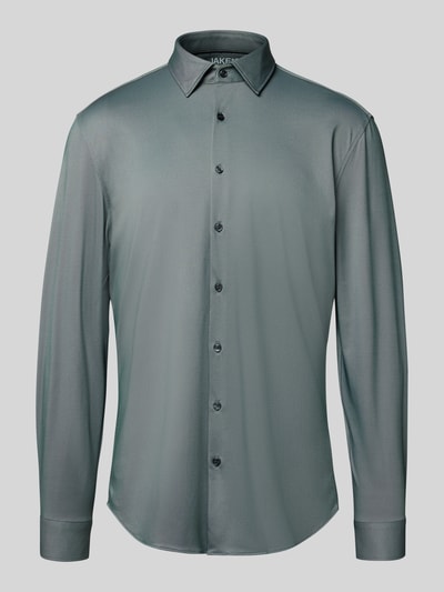 Jake*s Slim Fit Business-Hemd mit Kentkragen Dunkelgruen 2