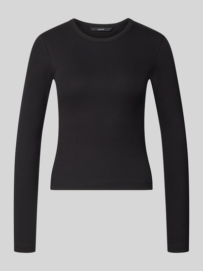 Produktfoto, czarne Slim Fit Langarmshirt aus Baumwoll-Mix Modell 'CHLOE' von VERO MODA, damska bluzka z długim rękawem