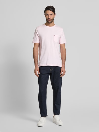 Tommy Hilfiger Regular fit T-shirt van puur katoen Felroze - 1