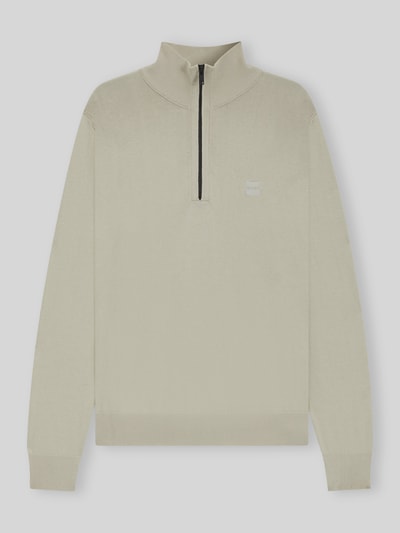 BOSS Orange Regular Fit Troyer aus Baumwoll-Mix mit Kaschmir-Anteil Modell 'Kanobix' Sand 2