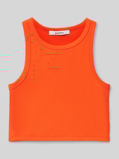 Garcia Crop Top mit gerippten Abschlüssen Orange 1