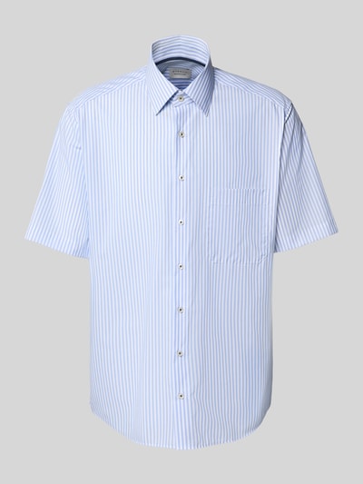 ETERNA Comfort Fit Kurzarmhemd mit Knopfleiste Bleu 2