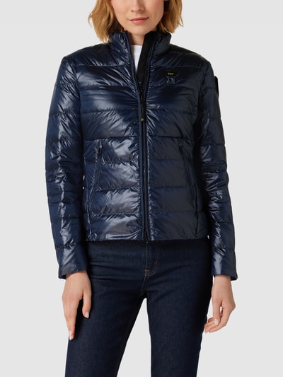 Blauer Usa Daunenjacke mit Stehkragen Marineblau 4