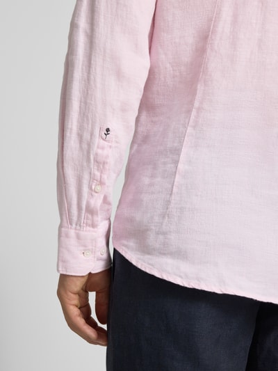 Seidensticker Slim Fit Business-Hemd aus Leinen mit Kentkragen Rose 3