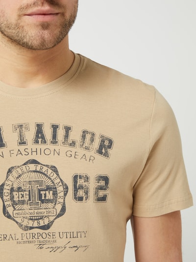 Tom Tailor T-shirt z nadrukiem z logo  Beżowy 3