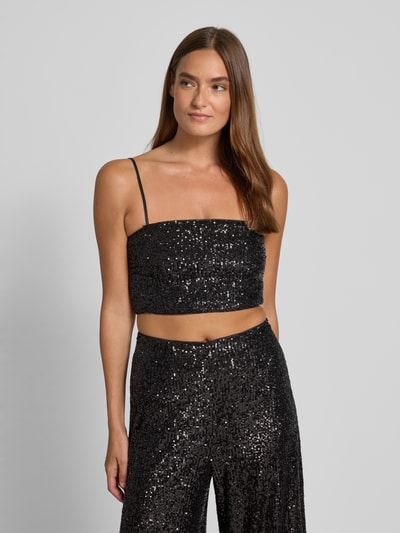 Jake*s Cocktail Slim Fit Top mit Allover-Pailettenbesatz Black 4