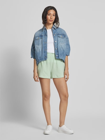 Vero Moda Loose fit korte broek van katoen, model 'NATALI' Rietgroen - 1