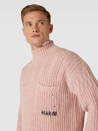 Marni Oversized Pullover aus reiner Schurwolle Rosa 3