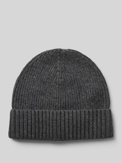 MCNEAL Beanie mit Label-Badge Anthrazit Melange 1