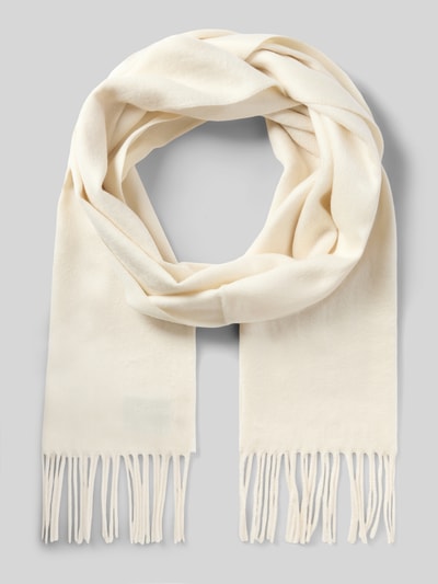 Produktfoto, Schal mit Fransen Modell 'Cashmink' von FRAAS, cremefarben, Strick-Optik, rechteckig, weiche Textur, Damen Schal, 31x168 cm