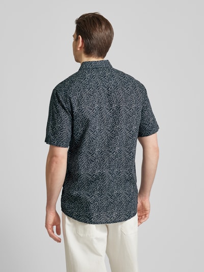 Tom Tailor Regular Fit Freizeithemd mit Allover-Muster Dunkelblau 5