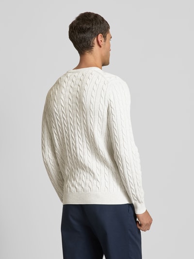 Christian Berg Men Gebreide pullover met ronde hals Offwhite - 5