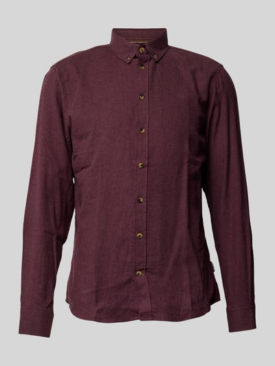 Blend Regular Fit Freizeithemd mit Button-Down-Kragen Modell 'Burley' Bordeaux 1