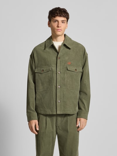 PROHIBITED Hemdjacke mit Knopfleiste Oliv 4