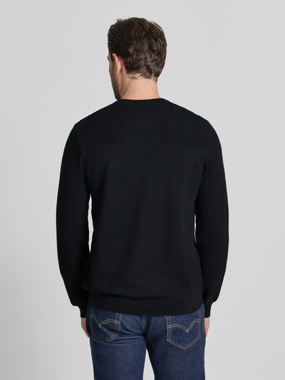 BOSS Green Regular Fit Strickpullover mit Woll-Anteil Modell 'MOMENTUM' Dunkelblau 5