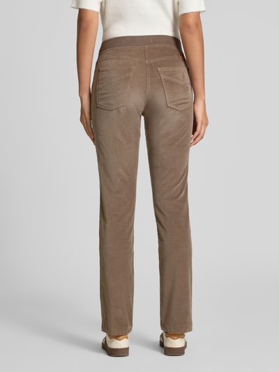 Raphaela By Brax Flared fit corduroy broek met viscose, model 'PAMINA' Taupe - 5