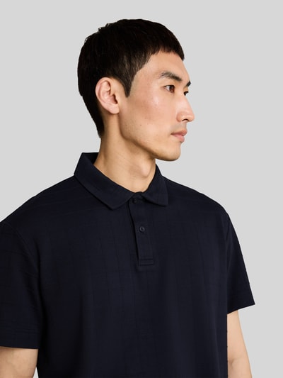 Tom Tailor Regular Fit Poloshirt aus reiner Baumwolle Modell 'structured polo' Marine 3