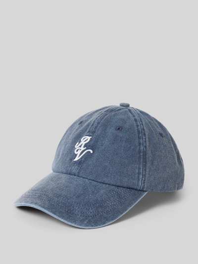 Review Czapka z daszkiem z tkaniny stylizowanej na denim Szaroniebieski 1