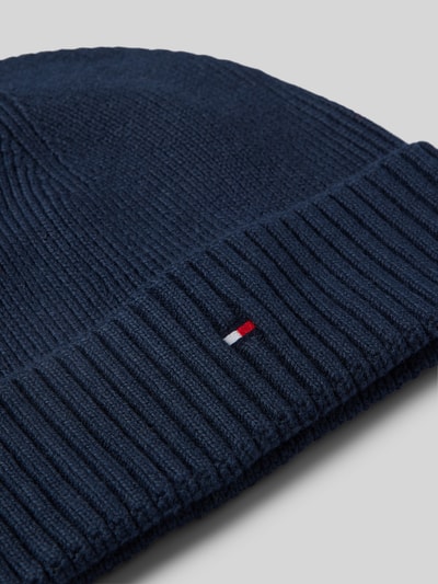 Tommy Hilfiger Muts met logostitching, model 'PIMA' Marineblauw - 2