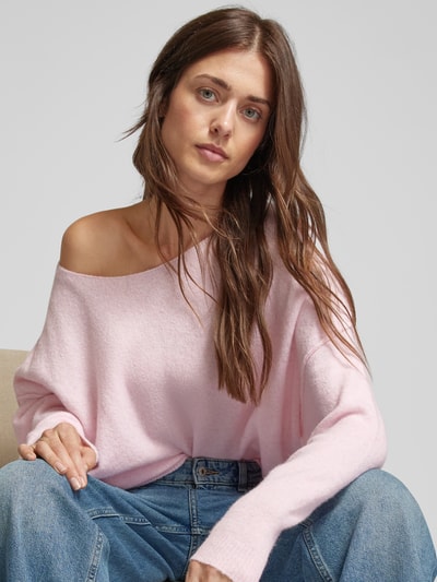 American Vintage Oversized Strickpullover mit Rundhalsausschnitt Modell 'DAMSVILLE Rose Melange 3